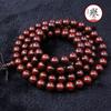 Pulsera de Cuentas de Sándalo Sangre de Zambia Buda 8 mm 108 Cuentas Imitación Estrella Dorada India Pulsera de Palo de Rosa Hoja Pequeña Fresca y Dulce