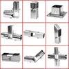 Conectores para tubo quadrado de 20/25/30mm, aço quadrado galvanizado espesso de aço inoxidável, clipes de estrutura sem solda e sem furos