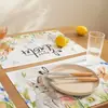 Set de Manteles Florales de Conejito y Huevo de Pascua - 12X 18 pulgadas, Resistente a Manchas, Limpiable y Lavable