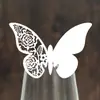 Hermosas Tarjetas de Lugar Tridimensionales con Mariposas Impresas y Diseño de Flor de Rosa Hueca, Tarjetas para Copas de Vino para Fiestas de Cumpleaños y Tarjetas de Asiento para Banquetes