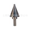 Conjunto de Brocas Escalonadas de Aço de Alta Velocidade Broca Pagoda Abridor de Furos de Cinco Peças Caixa de Alumínio Saco Plástico Amarelo Assado Britânico Cabo Triangular Revestido de Titânio
