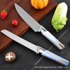 Juego de 7 Cuchillos de Cocina con Mangos con Patrón de Mármol y Bloque para Cuchillos, Acero Inoxidable, 7 Piezas, Cuchillo de Chef, Cuchillo para Frutas, Utensilios de Cocina, Cuchillo de Cocina