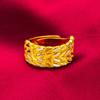 Joyería arena oro para dama doble color oro y plata joyería transfronteriza hojas anillo al por mayor