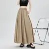 Falda Pantalón Khaki de Pierna Ancha Corta para Mujer, Nuevo Estilo Primavera/Verano 2026, Pantalones Anchos Casuales Perezosos de Seda Helada, Pantalones Falda Sueltos tipo Yamamoto