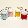 Llavero de taza de café con forma de corazón INS, mini taza de té con leche impresa en 3D, colgante clicker, linda decoración para bolso