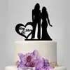 Topo de bolo de casamento em acrílico, topo de bolo noivo e noiva, topo de bolo