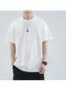 Camiseta de Manga Corta Estilo Americano 2026 para Hombre, Cuello Redondo, Corte Holgado, Versátil, Camisa Base Casual Blanca Pura, Top Delgado para Hombre