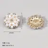 Botões de Flor de Pérola Estilo Coreano, Botões de Metal com Floco de Neve Cravejados de Diamante Estilo Elegante, Botões de Moda Feminina, Acessórios DIY