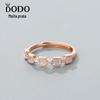S925 Prata Esterlina Internet Celebridade Mesmo Estilo Anel Aberto Anel de Zircão Geométrico Anel Feminino Requintado Moda All-match Anel de Dedo de Comida Atacado