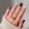 Unhas Postiças Vestíveis de Novo Estilo Transfronteiriças, Unhas Curtas Redondas Foscas Degradê, Pontas de Unha Cor de Gelatina Transparente Gelo, Unhas Removíveis