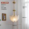 Lustre de sala de estar de estilo francês Lustre de vidro de penas de luxo leve moderno Estilo americano Retro Restaurante Quarto Internet Celebridades Lâmpadas LED