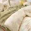 Juego de cuatro piezas, algodón ultrasuave tipo nube, gasa de doble capa, funda de edredón de una pieza, sábana plana, sábana ajustable, juego de tres piezas para dormitorio estudiantil 4