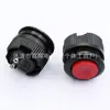 Interruptor Pulsador Rojo Redondo de Restablecimiento Automático Tipo Terminal Soldado de 14 mm, Interruptor de Encendido Momentáneo Pequeño Normalmente Abierto y Normalmente Cerrado
