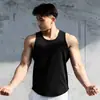 Camiseta sin mangas de canalé con rayas verticales para fitness, alta elasticidad, ajustada, sin mangas, de secado rápido, forma de I, elástica, top de tacto fresco