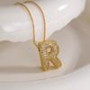 Europa y Estados Unidos joyería transfronteriza nuevo collar de 26 letras inglesas femenino incrustado circón nicho temperamento cadena clavicular nkb798