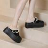 Zapatos de Algodón Semi-Cerrados de Invierno 2026 Estilo Nuevo Suela Gruesa Simples Estilo Birkenstock Puntera Cerrada Peludos para Mujer, Uso en Exteriores con Hebilla, Calientes y Modernos