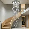 Lámpara de araña de cristal de mariposa de lujo ligero nórdico para sala de estar, moderna y simple, para loft, comedor, villa, dúplex, escalera