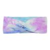 Faixa de Cabelo Cruzada Tie-Dye Europeia e Americana Headgear Esportivo Acessórios para Lavar o Cabelo Faixa de Cabelo Respirável para Yoga Tecido Degradê Faixa de Cabelo