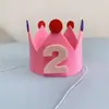 Chapéu de Aniversário Chapéu de Coroa Festa de Aniversário Infantil Adorno de Cabeça Chapéu de Coroa Decoração de Bebê Margarida de Feltro