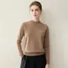 Nuevo suéter de punto para mujer, 100% cachemir puro, cuello redondo, color liso, elegante, estiliza la figura y cálido