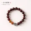 Obsidiana con cruz de plata de Xizang y cuentas espaciadoras de copo de nieve, pulsera de cuentas budistas de sándalo vintage estilo chino personalizada