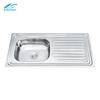Fregadero de Cocina de Acero Inoxidable 304 de un Solo Seno 201 con Tabla, Tina para Lavar Platos, Pulido, Exportación a Indonesia y Chile