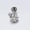Nuevo piercing para cartílago de oreja de estrella de cinco puntas con circón y varilla roscada interna de aleación de titanio de Hengsen, piercing de nicho, simple, con sensación de alta gama