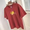 Playera de Algodón Pesado de 260g para Mujer, Diseño de Manga Corta, Top Nicho, Verano, Manga Corta, Moda Occidental, Playera de Cuello Redondo