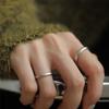Anillo de pareja de plata esterlina S925 esmerilado, sencillo, ligero, de lujo, liso, para hombre y mujer, diseño de nicho, anillo de sentido avanzado.