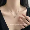 Nalan Plata de Ley S925 Cristal Blanco Corte Fuego Artificial Ovalado Collar Moda Temperamento Diseño de Nicho Sentido Choker Y02857