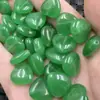 Jaspe de Taiwan Jade em Forma de Coração Contas Soltas Verde Espinafre Pêssego Coração Pulseira Colar Acessórios de Joias Contas Contas Verde Sol Atacado