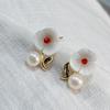 Nuevos Pendientes de Plata S925 con Perlas Naturales de Agua Dulce Verdaderas, Chapados en Oro de 18K, Joyería de Perlas Zhuji, Una Pieza Dropshipping