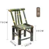 Silla de Bambú con Respaldo, Silla de Bambú Estilo Vintage, Silla de Ratán Tejido, Silla de Ocio para Balcón, Taburete de Bambú Simple para Uso Doméstico, Adecuada para Beber Té