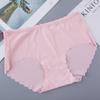 [Dos yardas opcionales] Ropa interior de seda helada de una pieza con hilo fino para mujer, borde ondulado, transpirable, sin costuras, bragas para mujer