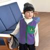 Chaleco Infantil Estilo Otoño Dibujos Animados Chaleco Interior Infantil 2025 Nuevo Conjunto de Otoño para Niños Chaleco con Bloques de Color