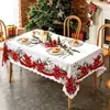 Vendas diretas transfronteiriças do fabricante: Toalha de mesa de Natal, toalha de mesa decorativa com estampa de Natal, toalha de mesa impermeável para uso doméstico e em restaurantes