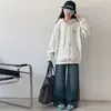 Sudadera con capucha informal de estilo coreano para niñas, nueva colección de otoño 2026, moderna y de ajuste relajado, top tipo jersey holgado