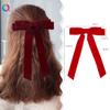 Qiyue Amazon Inverno High-End Flocado Fita de Laço Presilha de Cabelo Doce Lateral Bico de Pato Acessórios de Cabelo Adorno de Cabeça