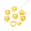 Acessórios DIY de ouro brilhante 24K de longa data pingente de coração de fio duplo removível corrente de clavícula de colar para meninas doces