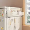 Prateleira de Armazenamento para Geladeira de Cozinha Armazenamento Multifuncional e Doméstico Camada Múltipla Sem Furo Cesta para Colocar Filme Plástico Saco Temperos