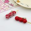 Horquilla de calabaza de azúcar de simulación creativa con personalidad, divertida y divertida comida, pinza de pico de pato, red roja, accesorios para el cabello al por mayor
