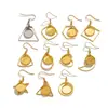 Ganchos Base para Aretes de Acero Inoxidable con Patrones Geométricos Electroplateados al Vacío, Colgantes para Aretes, Marcos Hechos a Mano para DIY
