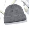Gorro de Punto Liso para Otoño e Invierno para Hombres y Mujeres, Cálido Acrílico con Logo Bordado, Etiqueta Lavable, Gorro de Punto Versátil