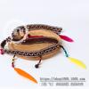 Nova renda de penas com borlas coloridas, saia de dança de alta qualidade, roupas, sapatos e acessórios para chapéus, correias de estilo étnico com contas feitas à mão