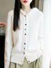 Cardigan de Lã Tricotado com Capuz Outono e Inverno Novo Suéter de Manga Longa Tamanho Plus Feminino Top de Roupa Exterior da Moda Feminina