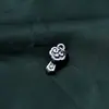 Colgante de Cerradura Ruyi Retro de Plata Pura S999 Colgante Auspicioso Pulsera de Cuerda Trenzada a Mano Accesorios Hechos a Mano para DIY