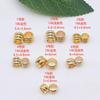 Contas Espaçadoras Pequenas em Forma de Cintura com Furo Passante Grande, Cor Dourada 18K de Conservação da Cor, para Pulseira DIY, Colar, Acessórios de Joias