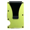 Venta al por mayor de fábrica en stock moda billetera para tarjetas de crédito ultra delgada aleación de aluminio clip para tarjetas de visita billetera billetera blindaje RFID