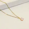 Collar de Acero de Titanio Dorado para Mujer, No se Desvanece, Cadena de Clavícula de Lujo Ligero de Nicho, Joyería de Alta Gama, Versátil, de Moda y Elegante