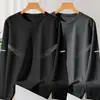 Camiseta de manga larga para hombre, estilo deportivo casual, cuello redondo, camiseta interior estampada de manga larga, camiseta para hombre